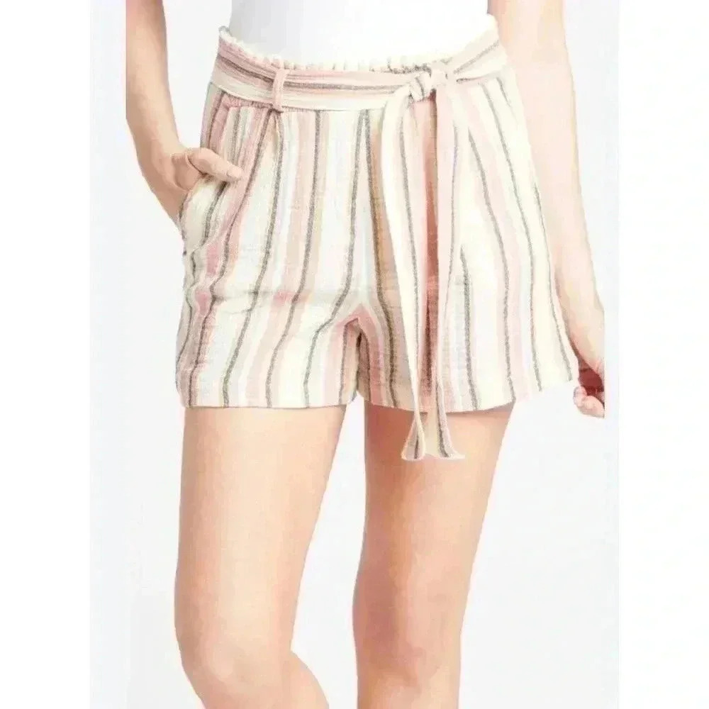 Roan + Ryan Linen Paperbag Shorts with Pockets Size XS